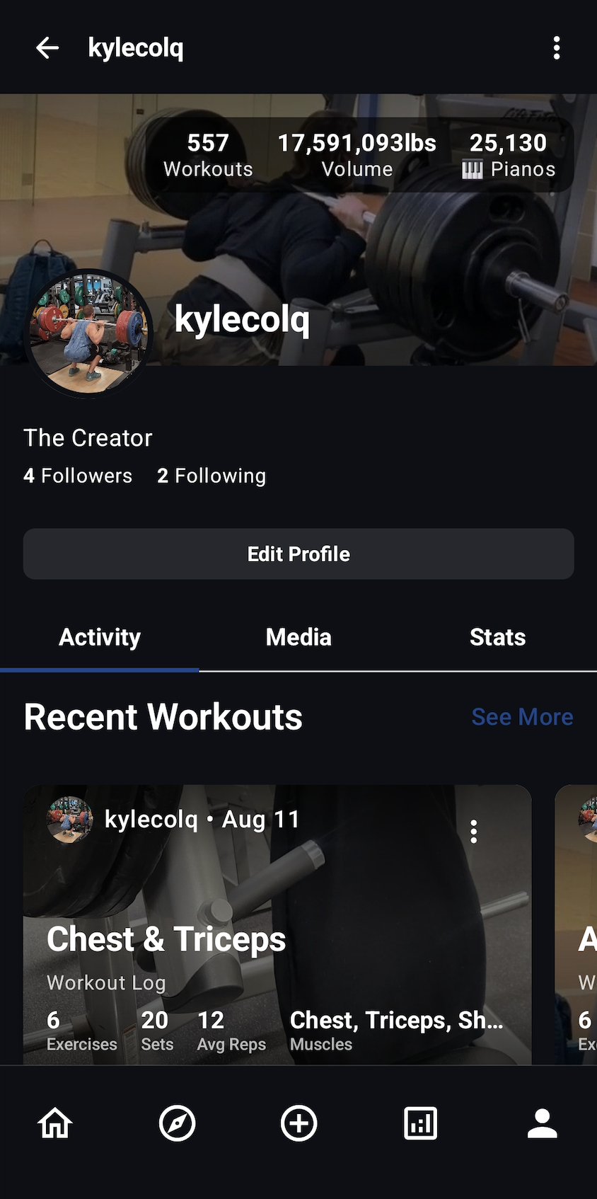 Profile Dashboard Interface